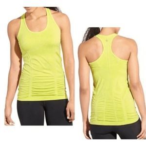 Athleta 🐾 Fastest Track Racerback Neon Yellow Green Tank Top Size Medium